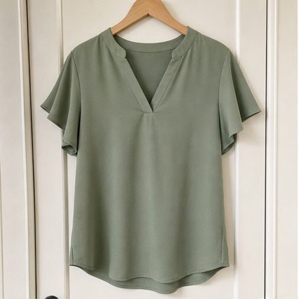 Sage V Neck Top